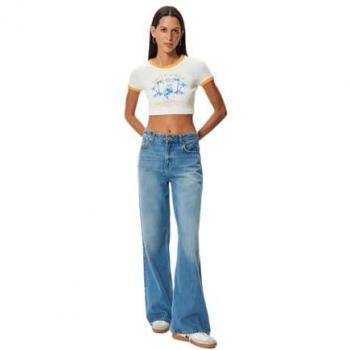 Koton Damen‑Rundhals‑Crop‑Tee Sommer – Slim Fit, kurzarmig, bedruckt – XS