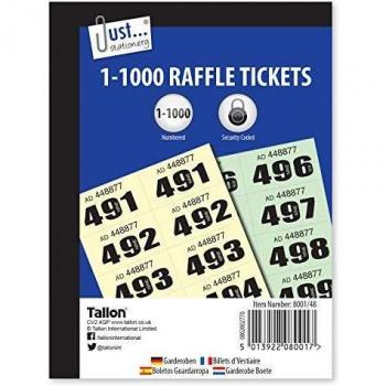 2 Packs of Cloakroom/Raffle Tickets 1-1000