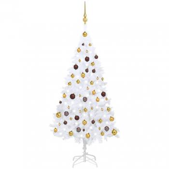 Vidaxl Pre-lit White Christmas Tree with Ball Set 150 cm PVC