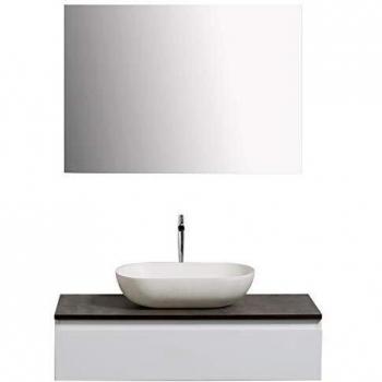 Bernstein Set de Baño Vision 800 Blanco Mate con Espejo LED 2137 y Tapa Adicional Blanca