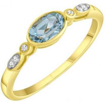 Fingerring Firetti 19 mm – Blau‑Topaz, Sterlingsilber