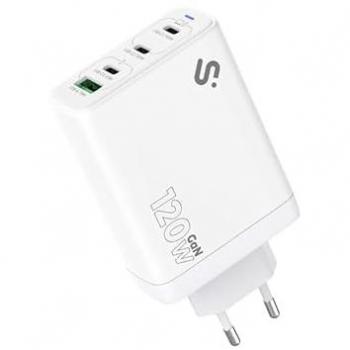 MegaPulse 120W con 3 USB‑C + 1 USB‑A