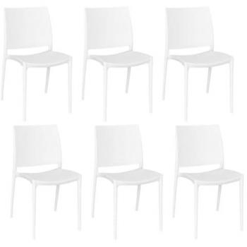 Sedia da pranzo set Altea in plastica bianca modello confort x 6