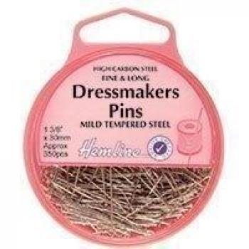 Hemline H701 Nickel High Carbon Steel Dressmakers Pins 33mm 25g Approx 330pk