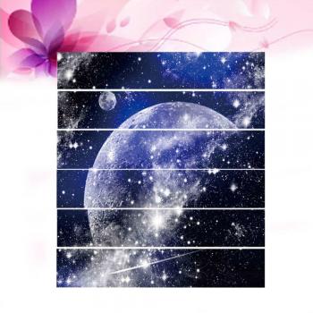 6pcs Galaxy Stair Riser Decals