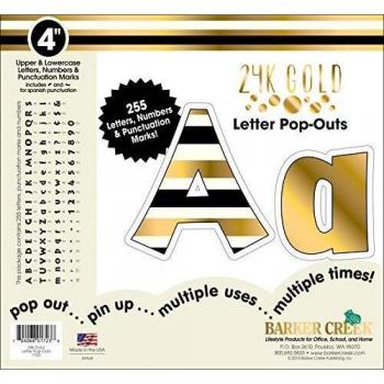 Barker Creek 4 Poster Letters & Bulletin Board Letter Pop-Outs, Shiny Gold