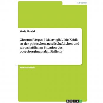 Giovanni Vergas 'I Malavoglia'. Die Kritik an der politischen, gesellschaftlichen und wirtschaftlichen Situation des post-risorgimentalen Siziliens