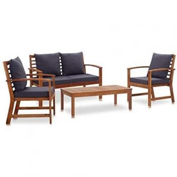 4 Piece Garden Lounge Furniture Set with Cushions