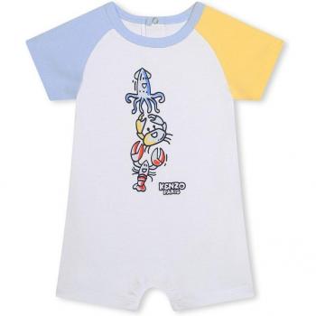 Kenzo KIDS Short-vest en coton blanc, 1m, imprimé garçon