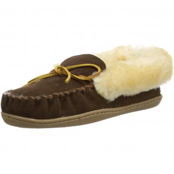 Minnetonka Alpine Sheepskin Moccasins, Women's Slippers, Brown, Size 6 UK
