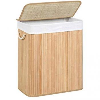 SONGMICS LCB071N02 Laundry Basket with Lid, Foldable Design