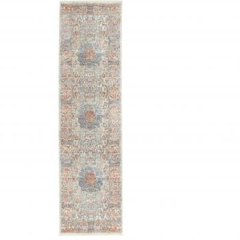Alfombra Decorativa Coral y Verde 80x300