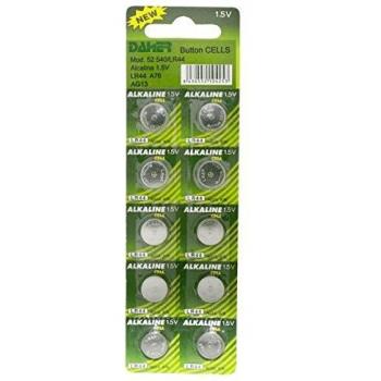 Pilas tipo botón 1.5 V LR44 10 unidades
