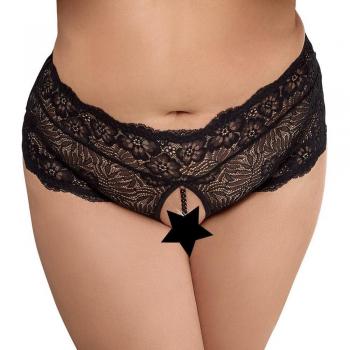 Cottelli CURVES Slip-Ouvert aus Stretch-Spitze 2XL