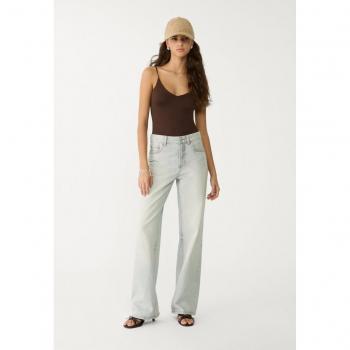 Stradivarius D92 Straight Fit Jeans in Perlgrau 26