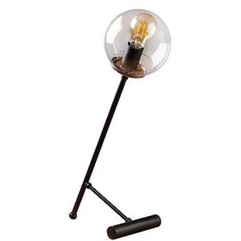 Lámpara de Mesa LED Negra con Tulipa Transparente Modelo 17