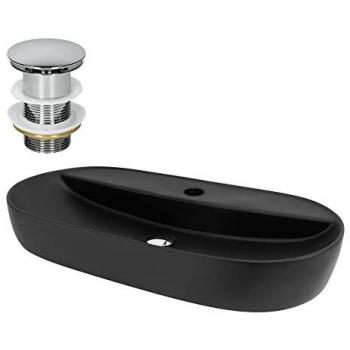 Arredo Bagno Lavabo Nero Opaco Push‑Open