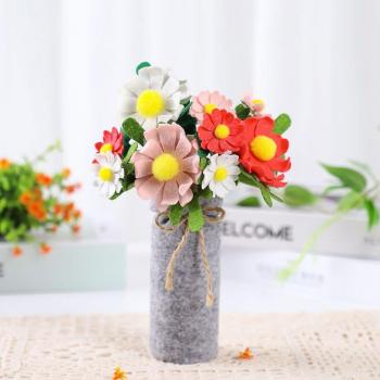 Kit de sacs en tissu non tissé, pré-coupé, série florale avec vase, 6 modèles
