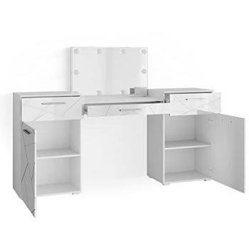 Tocador Irma, Blanco, 190.3 cm con luz LED