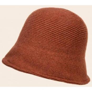 Bonnet en laine unie avec cordon pour femmes