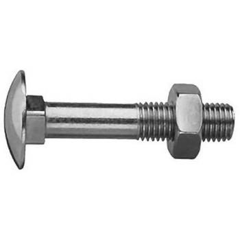 Tornillo 10x90 con tuerca cabeza redonda zinc