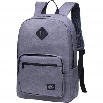 Sac à dos scolaire KAUKKO avec compartiment pour ordinateur portable 15 pouces (Gris KS-01)