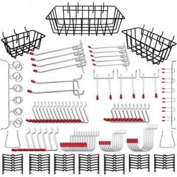 Metal Pegboard Hook and Bin Set