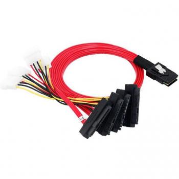 Adaptador Mini SAS SFF-8087 a SFF-8482 con alimentación de 4 pines