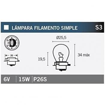 Bombilla V PARTS 6V 15W P26S – Accesorio de Iluminación
