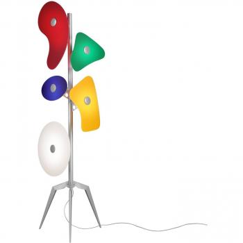Lampadaire Foscarini ORBITAL Tripode Métal & Verre Satiné H170cm Multicolore Blanc