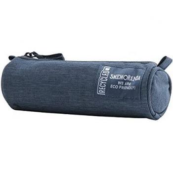 Mini Astuccio Porta Penne Blu con Zip Nera
