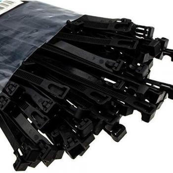 Resealable Cable Ties 7.6mm x 400mm in Black (100 Pack)