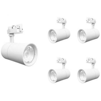 Luminaire LED sur Rail 30W 80° Monophasé Blanc (Pack de 5)