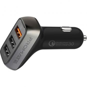 Promate Scud‑35: Cargador para Auto 3 puertos USB Dual 5 V 3,4 A