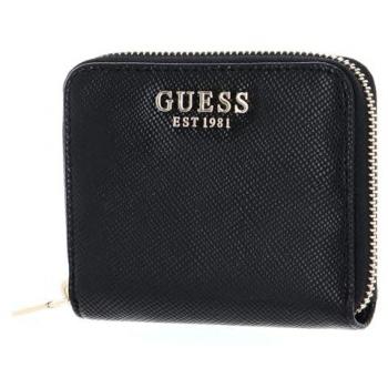 Portafoglio Guess Laurel Piccolo Zip Around Donna Nero Cognac