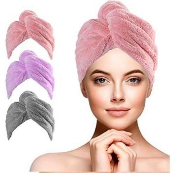 Turbans super absorbants 3 pièces