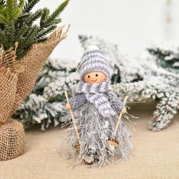 Adorno Navideño con Borlas y Ángel Esquiador