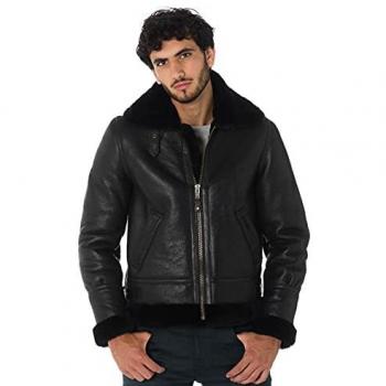 Veste Fourrure Cuir Homme Schott XL Noir