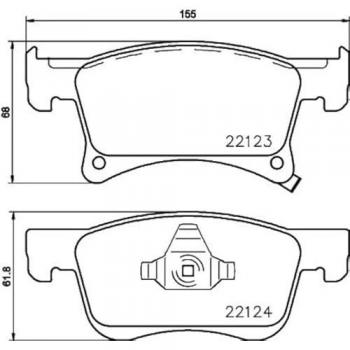 Hella 8DB 355 023‑021 Bremsbeläge (Vorne) – Kompatibel mit Opel Adam & Corsa