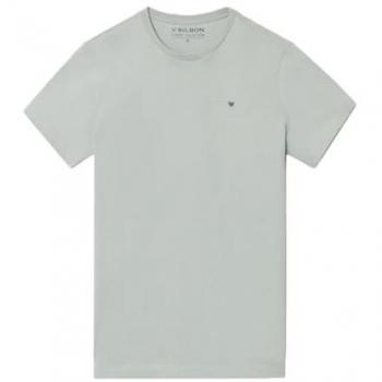 Camiseta de Cuerpo Silbon Minilogo Verde Claro para Varón