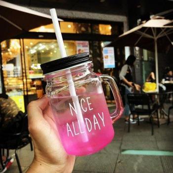 Trendy Cactus Straw Glass