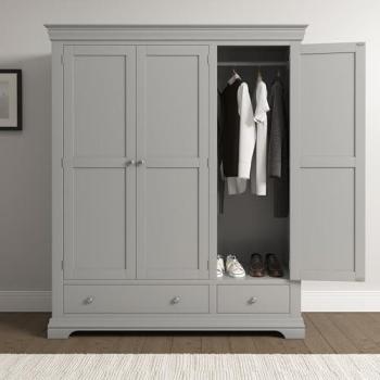 Seconique Pebble Grey 3‑Door Wardrobe – L63 x W162 x H193 cm, Part Assembled