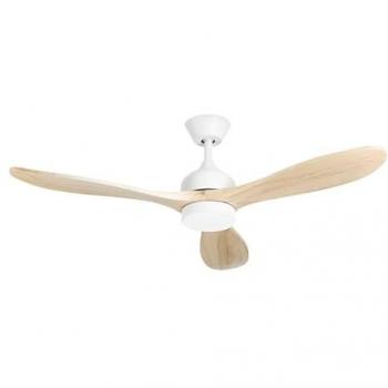 Ventilateur Forlight Calar 1,32 m, IP20, LED 3 nuances de couleur, marche/arrêt, finition bois clair
