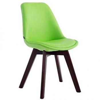 Chaise Scandinave Manado – cadre noyer, assise vert, charge 120 kg