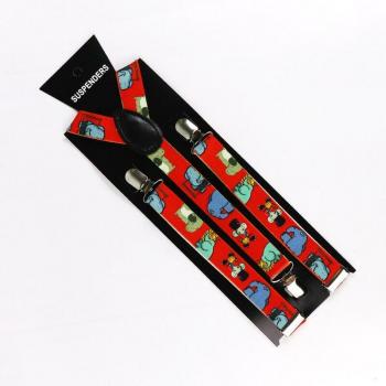 Tirantes de 1 Pulgada con Clip, Estampado de Calavera, Color Negro, Estilo Retro