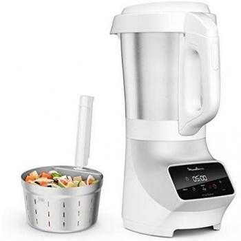 Moulinex Soup & Plus Dampfbestecker-Blend mit 1100 W Heizelement – Silber/Weiß