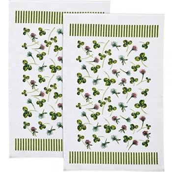 Erwin Müller Geschirrtuch 2er-Pack, Frottier, Druckmotiv Kleeblatt