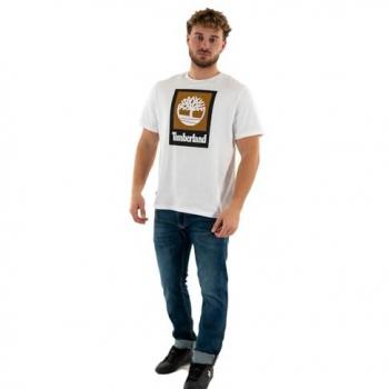 Timberland Colored Short Sleeve Tee in Weiß, Größe: XL