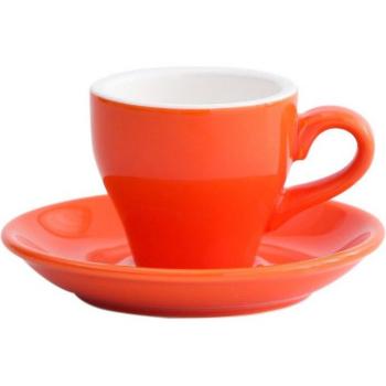 Colorful Coffee Cup and Saucer Set
