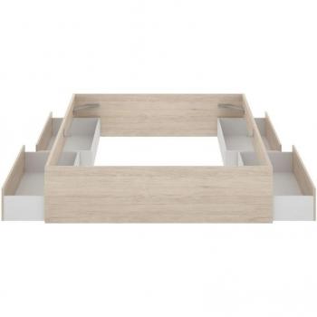 Confort LAGO 140x190 cm – structure à 4 tiroirs chêne